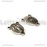 Crociera per rosari double-face in metallo argento antico 20x14mm