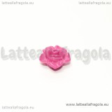 Cabochon Rosa in acrilico fucsia con foro cieco 13mm