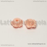 Cabochon Rosa in acrilico pesca con foro cieco 13mm