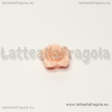 Cabochon Rosa in acrilico pesca con foro cieco 13mm