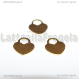 Charm Cuore in Acciaio Inox Dorato 11x11mm