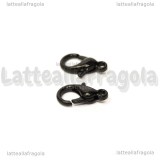 5 Ganci in metallo smaltato nero 12x7mm