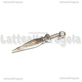 Ciondolo Ombrello 3D in metallo argento antico 35x6mm