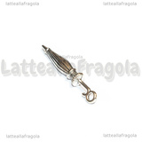 Ciondolo Ombrello 3D in metallo argento antico 35x6mm