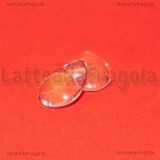 Cabochon in vetro trasparente a goccia effetto lente 18x13mm