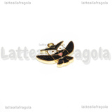Ciondolo Gufo con lettera in metallo dorato smaltato 14.5x17mm