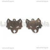Ciondolo Testa di Lupo in Acciaio Inox 15x12.5mm