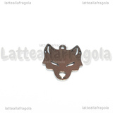 Ciondolo Testa di Lupo in Acciaio Inox 15x12.5mm
