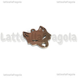Ciondolo Testa di Lupo in Acciaio Inox 15x12.5mm
