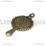 Ciondolo Specchio in metallo color bronzo 60x32mm