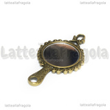 Ciondolo Specchio in metallo color bronzo 60x32mm
