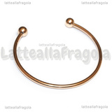 Base Bracciale Rigido in Acciaio Inox Oro Rosa sfere svitabili 60mm