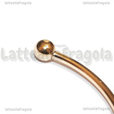 Base Bracciale Rigido in Acciaio Inox Oro Rosa sfere svitabili 60mm