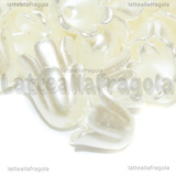 25 Fiori in lapstica Bianco Perlato 11x10.5x9mm