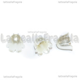 25 Fiori in lapstica Bianco Perlato 11x10.5x9mm