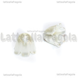 25 Fiori in lapstica Bianco Perlato 11x10.5x9mm