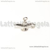 Charm double-face Lampada di Aladino in metallo argentato 22x18mm