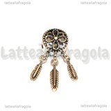 Acchiappasogni foro largo in metallo argento antico 27.5x10.5x9mm