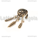 Acchiappasogni foro largo in metallo argento antico 27.5x10.5x9mm