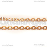 Collana in Acciaio Inox Oro Rosa maglia ovale 2.5x1.5mm 60cm