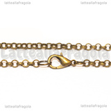 Collana in metallo color bronzo maglie tonde 3x0.5mm 50cm