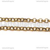 Collana in metallo color bronzo maglie tonde 3x0.5mm 50cm