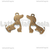 Ciondolo Cane e Gatto in Acciao Inox 18x17mm