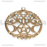Ciondolo Albero della Vita con Triplice Luna in Acciaio Inox 33.5x30mm