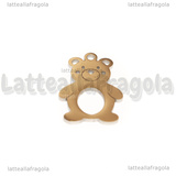 Ciondolo Orsetto in Acciao Inox 19.5x13.5mm
