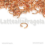 50 Anellini apribili in Acciaio Oro Rosa 5x0.8mm