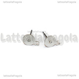 5 Paia di Perni a base piatta con asola 6mm Acciaio Inox