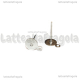 5 Paia di Perni a base piatta con asola 6mm Acciaio Inox