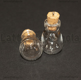 Ciondolo Bottiglietta Pera in vetro con tappo in sughero 30x14mm
