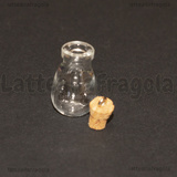 Ciondolo Bottiglietta Pera in vetro con tappo in sughero 30x14mm