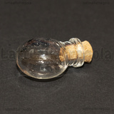 Ciondolo Bottiglietta Tonda in vetro con tappo in sughero 30x18mm