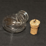 Ciondolo Bottiglietta Tonda in vetro con tappo in sughero 30x18mm