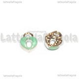 3 Charms Cuore in metallo argentato smaltato azzurro 8x6mm