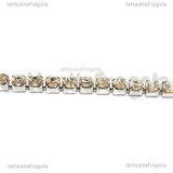 1 Metro Catena in Acciaio Inox Strass Cristal 4mm