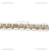 1 Metro Catena in Acciaio Inox Strass Cristal 4mm