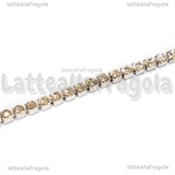 1 Metro Catena in Acciaio Inox Strass Cristal 4mm