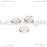 5 Cabochon in vetro trasparente tondo effetto lente 8mm