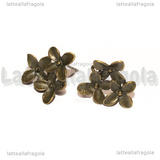 Orecchini a perno Bouquet di Fiori in rame color bronzo 15x14mm