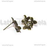 Orecchini a perno Bouquet di Fiori in rame color bronzo 15x14mm
