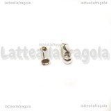 25 Capocorda in ottone silver plated 4x1.8mm per fili da 1.2mm