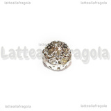 Perla Filigranata Strass Cristal in metallo silver plated 10x9mm