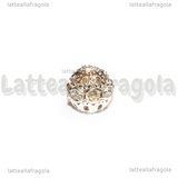 Perla Filigranata Strass Cristal in metallo silver plated 10x9mm