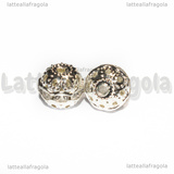 Perla Filigranata Strass Cristal in metallo silver plated 10x9mm