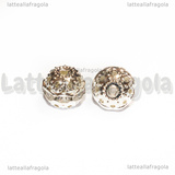 Perla Filigranata Strass Cristal in metallo silver plated 10x9mm