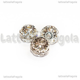 Perla Filigranata Strass Cristal in metallo silver plated 10x9mm