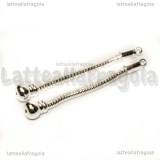 Coppia basi orecchini per Pandora in rame Silver Plated 50mm